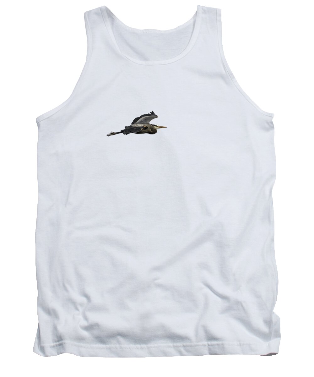 Great Blue Heron Tank Top featuring the photograph Isolated Great Blue Heron 2015-2 by Thomas Young
