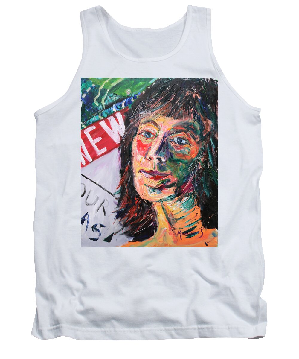 Portraits Tank Top featuring the painting It's a New Day by Madeleine Shulman