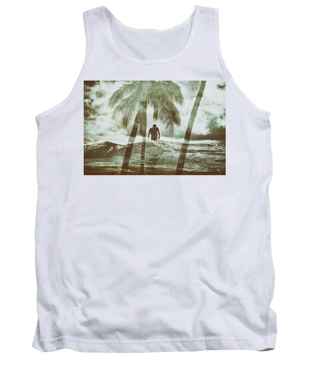 Surfing Tank Top featuring the photograph Izzy Jive And Palms by Nik West