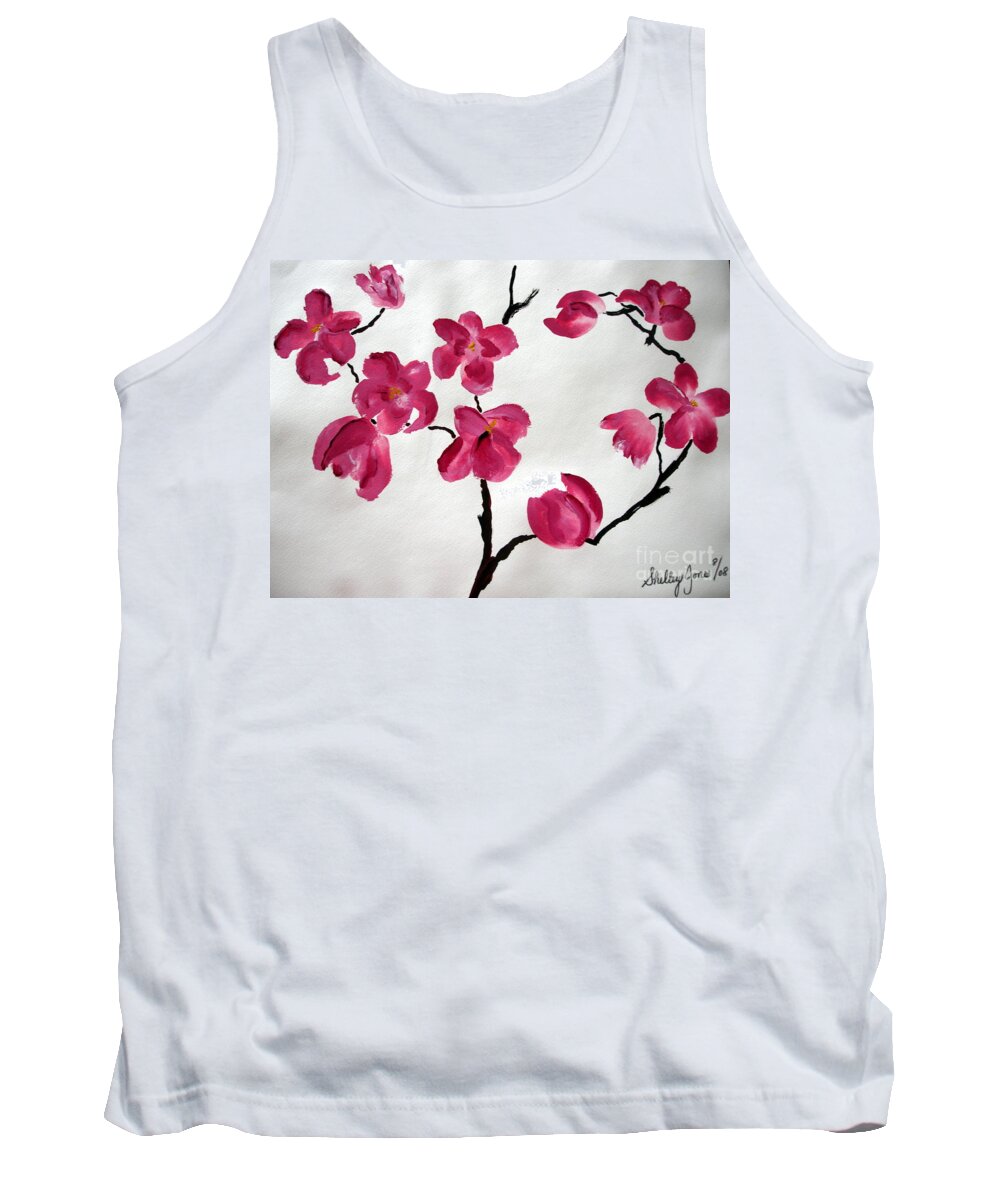 Japanese Tree Tank Top featuring the painting Japanese Tree by Shelley Jones