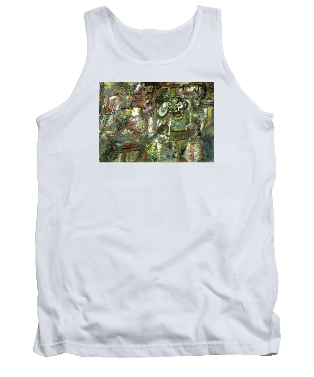 Oil Tank Top featuring the painting Jungle 1 by Richard Baron