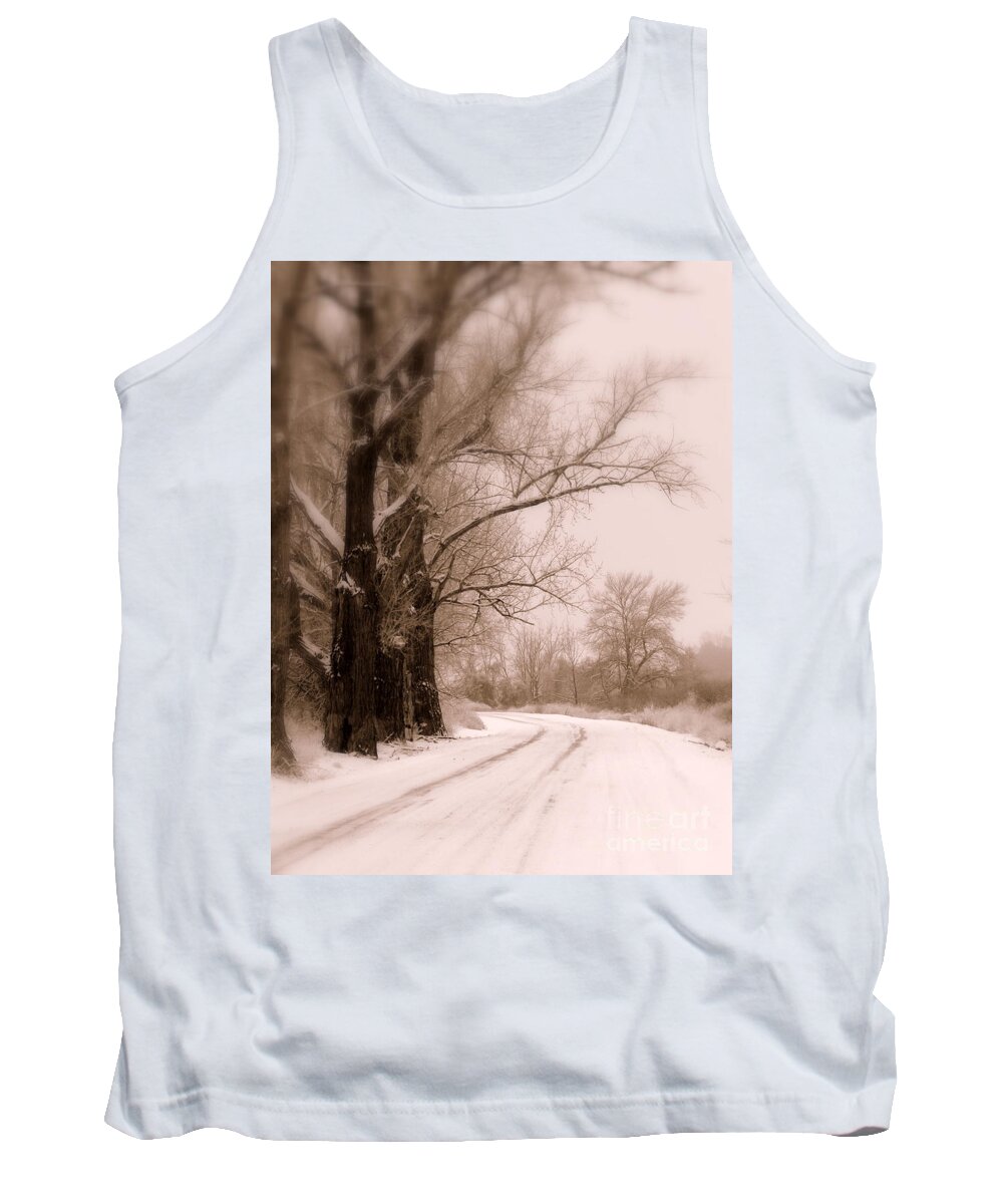 Winter Tank Top featuring the photograph Just Around the Bend by Carol Groenen