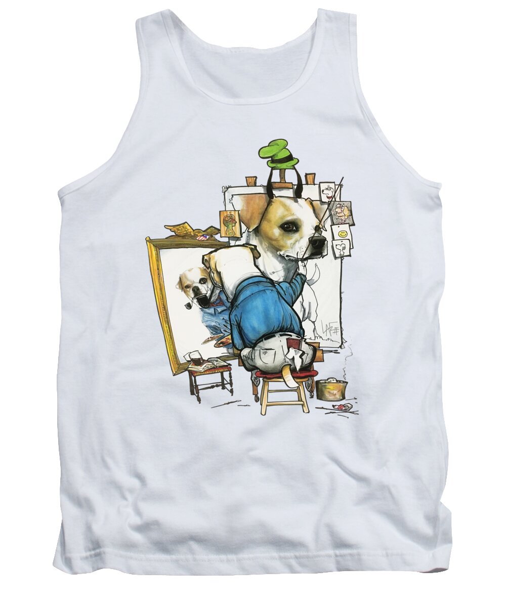 Terrier Tank Top featuring the drawing Kadel 3904 by John LaFree