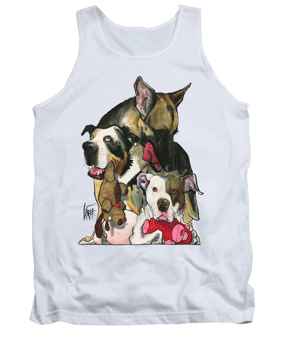 Karr Tank Top featuring the drawing Karr 4046 by Canine Caricatures By John LaFree