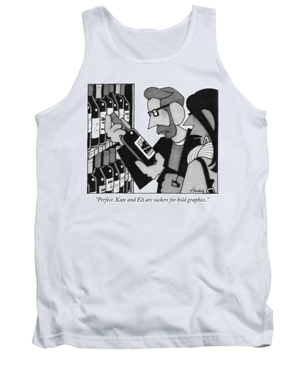 perfect. Kate And Eli Are Suckers For Bold Graphics. Tank Top featuring the drawing Kate and Eli are suckers for bold graphics by William Haefeli