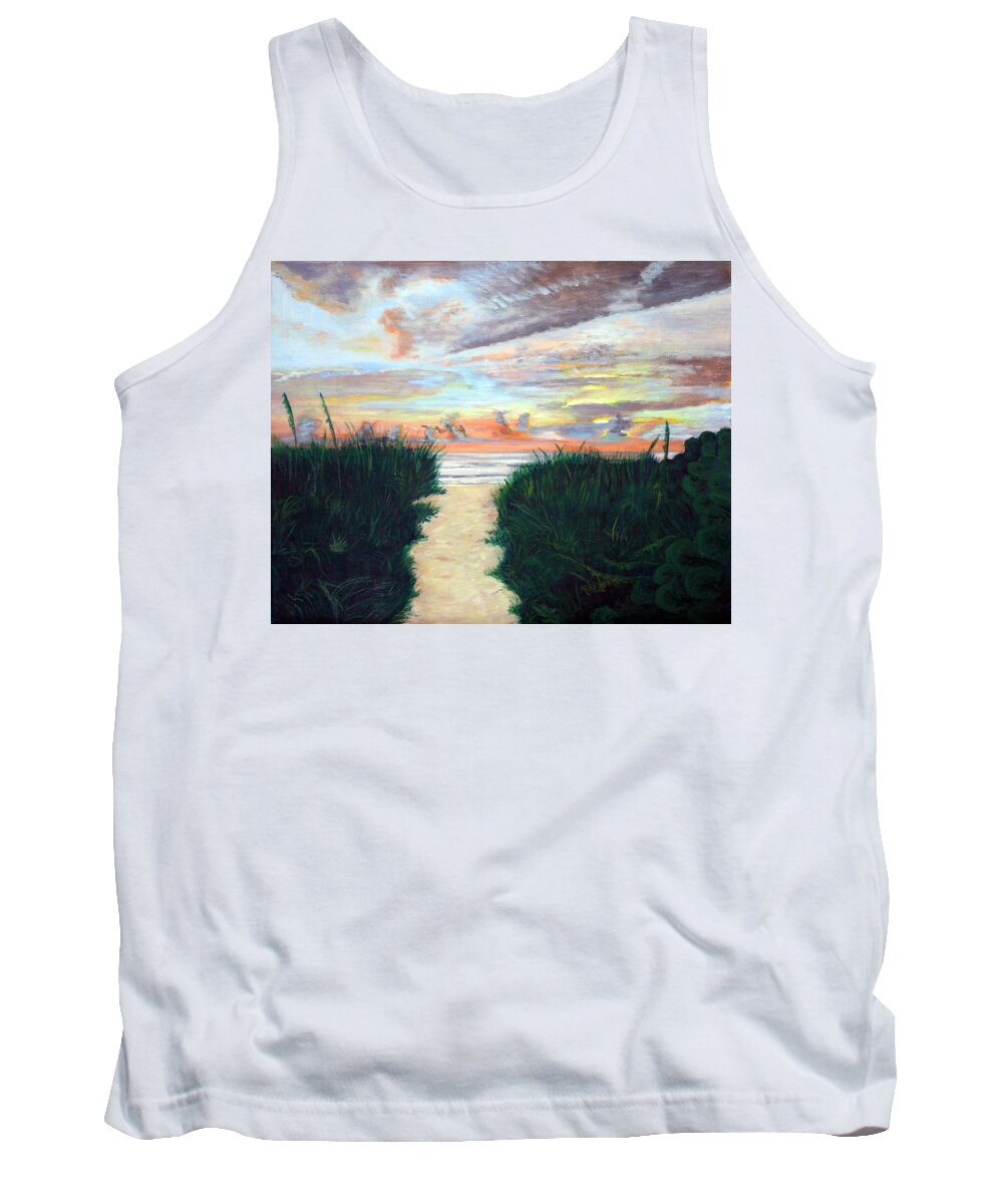Sunrise Tank Top featuring the painting Kathi's Sunrise by Mike Jenkins