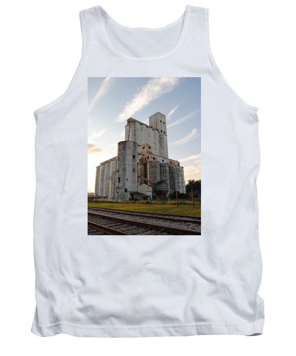 Train Tank Top featuring the photograph Katy Texas Rice Mills by Nathan Little