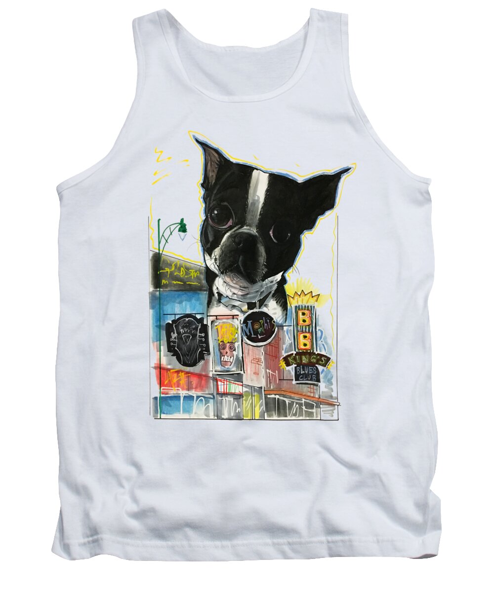 Pet Portrait Tank Top featuring the drawing Kilner 3221 by Canine Caricatures By John LaFree