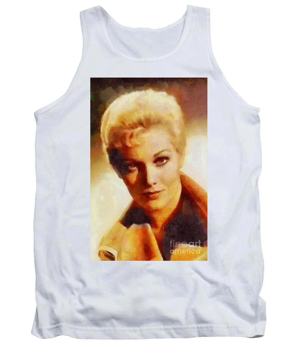 Hollywood Tank Top featuring the painting Kim Novak, Vintage Hollywood Actress by Esoterica Art Agency