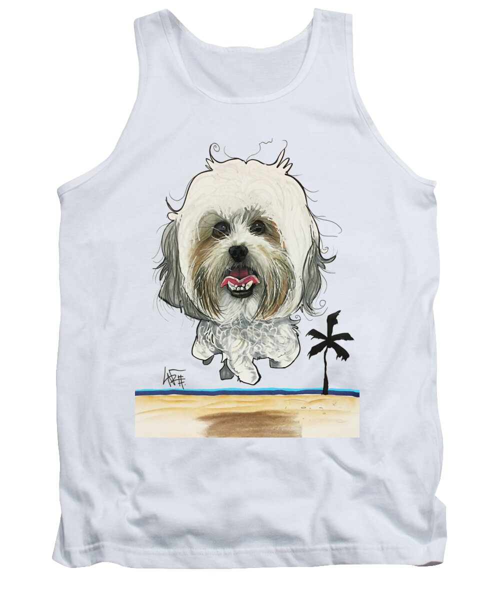 Pet Portrait Tank Top featuring the drawing Kramer 3230 1 by Canine Caricatures By John LaFree