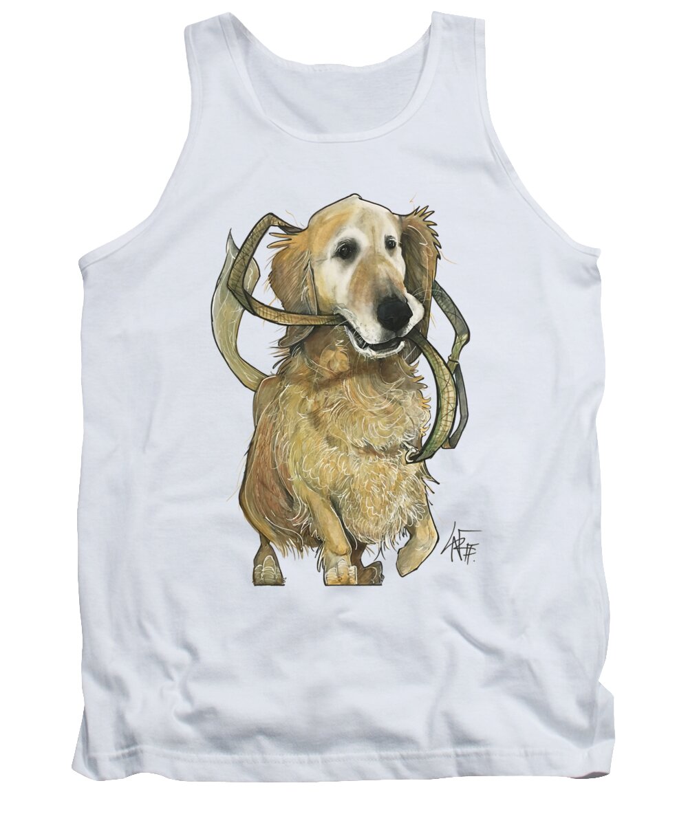 Pet Portrait Tank Top featuring the drawing Kramer 3293 by Canine Caricatures By John LaFree