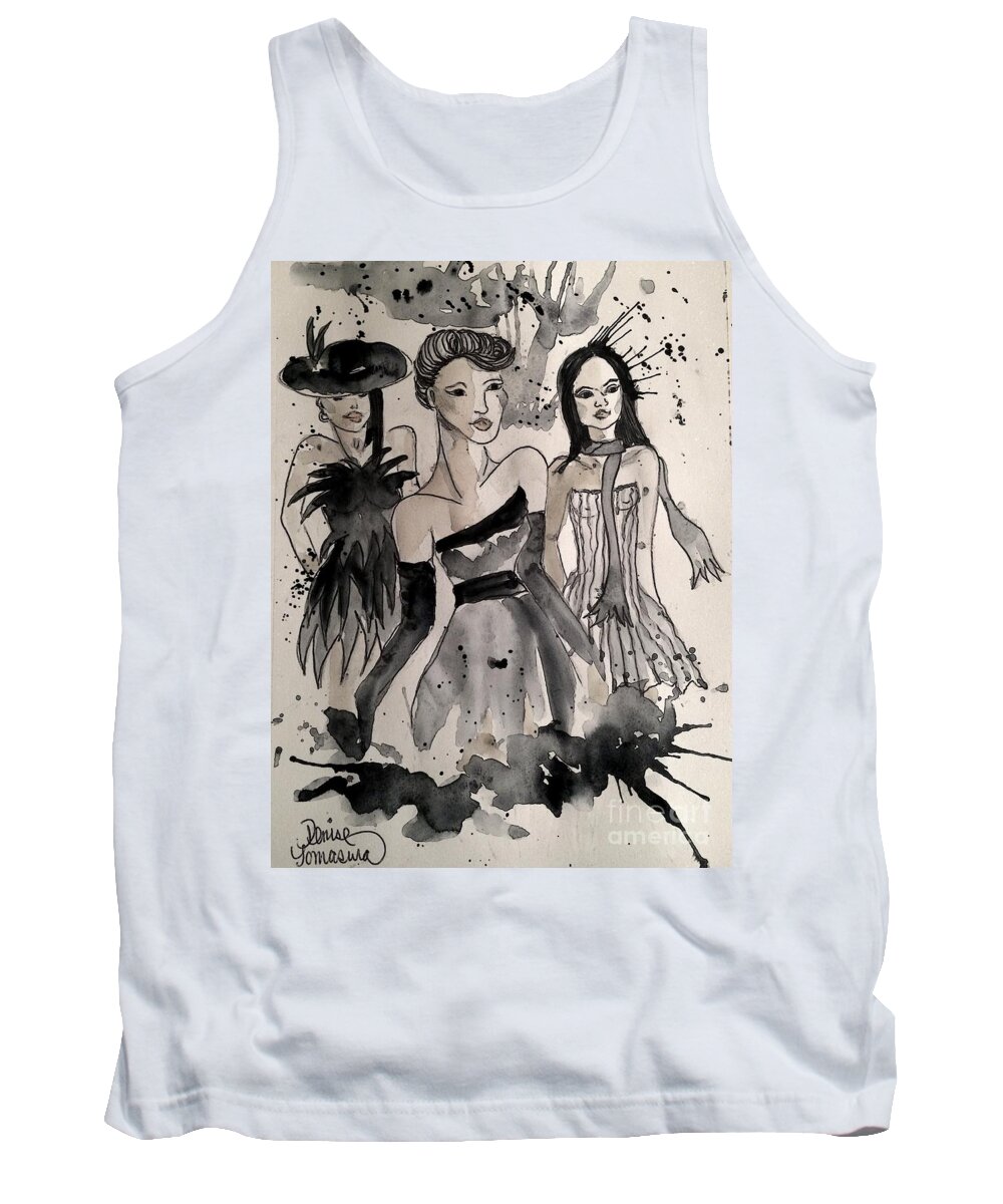 Ladies Tank Top featuring the painting Ladies Galore by Denise Tomasura