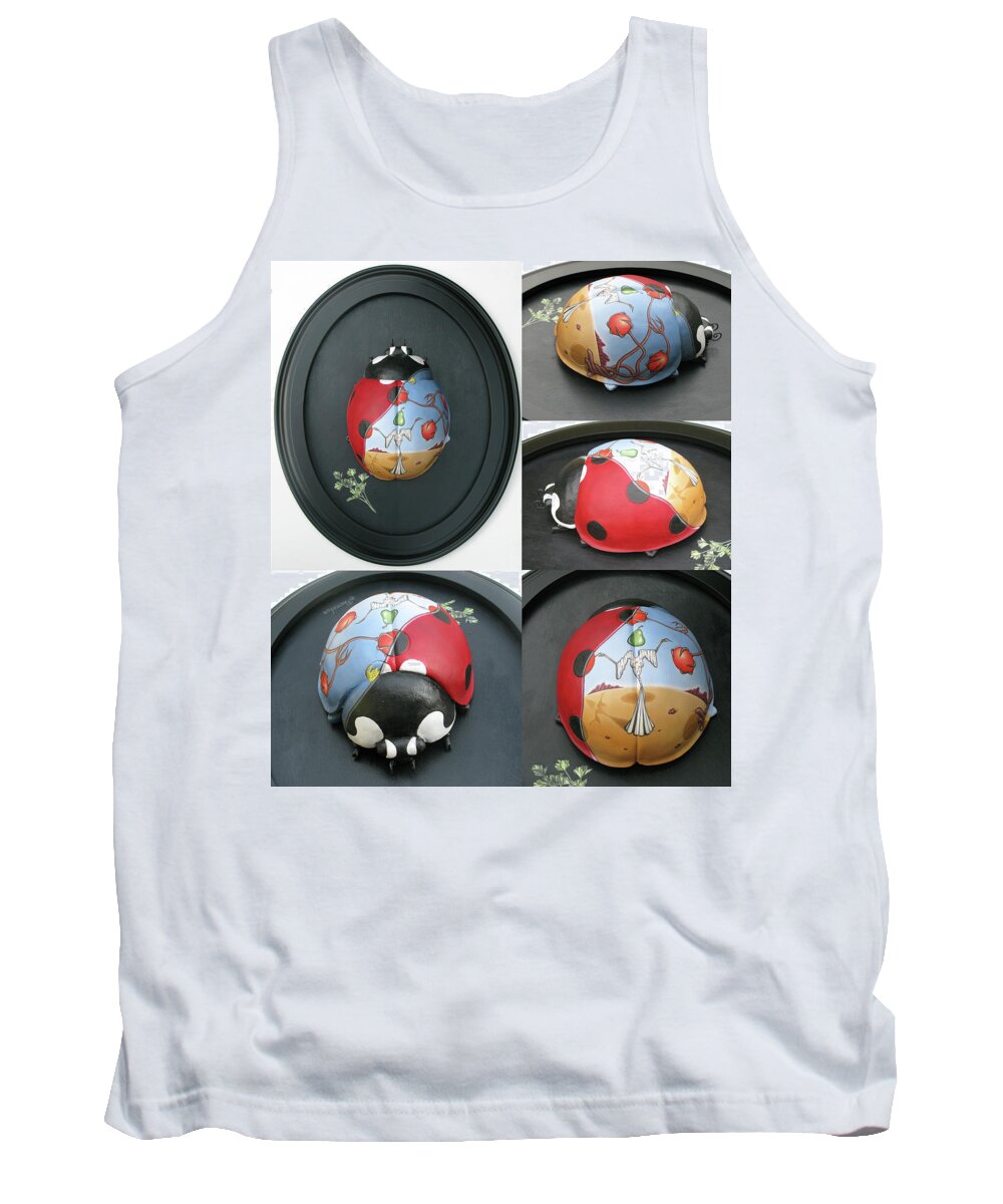  Tank Top featuring the painting Ladybug on the Half Shell by Paxton Mobley