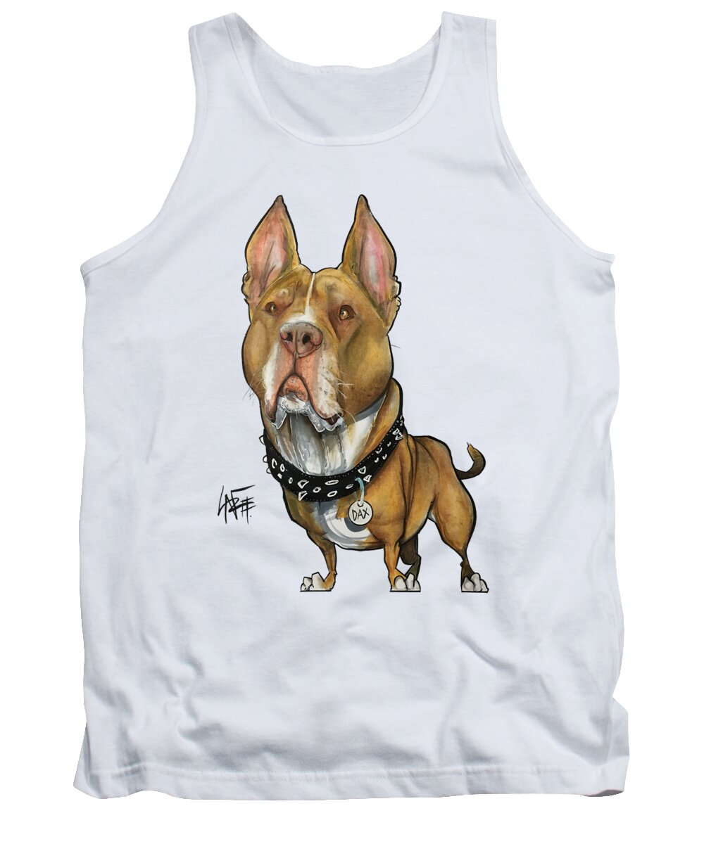 Pet Portrait Tank Top featuring the drawing Lainhart 3338 by Canine Caricatures By John LaFree