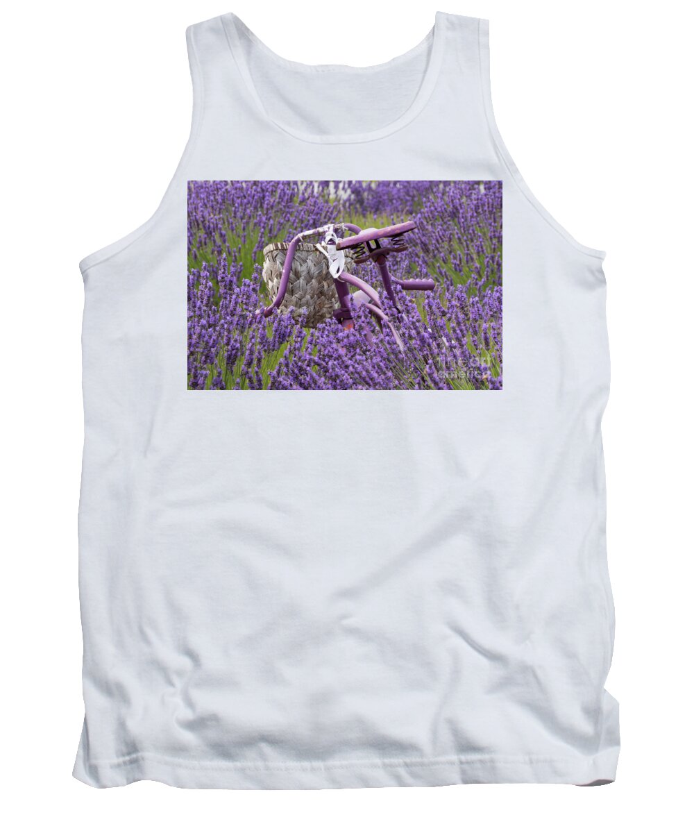 Lavender Tank Top featuring the photograph Lavender Farm Bike by Louise Magno