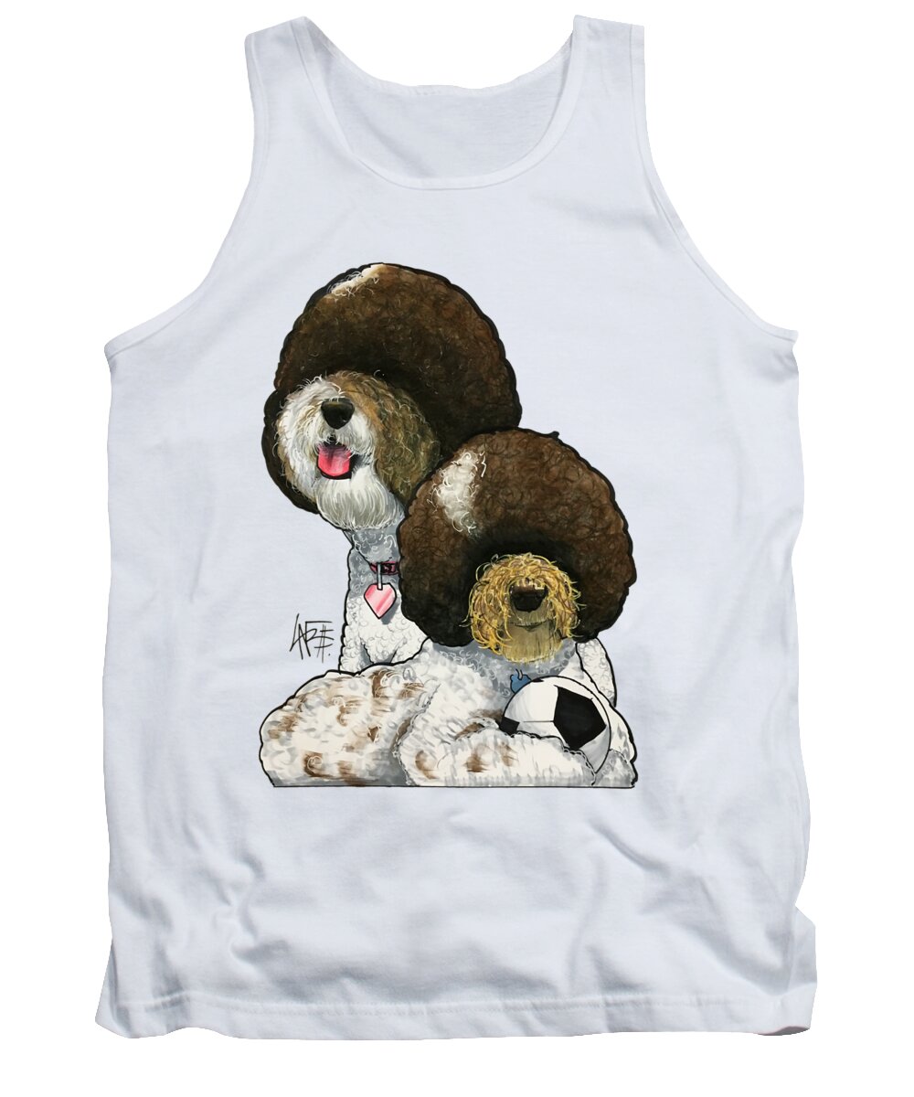 Pet Portrait Tank Top featuring the drawing Laxer 7-1489 by Canine Caricatures By John LaFree