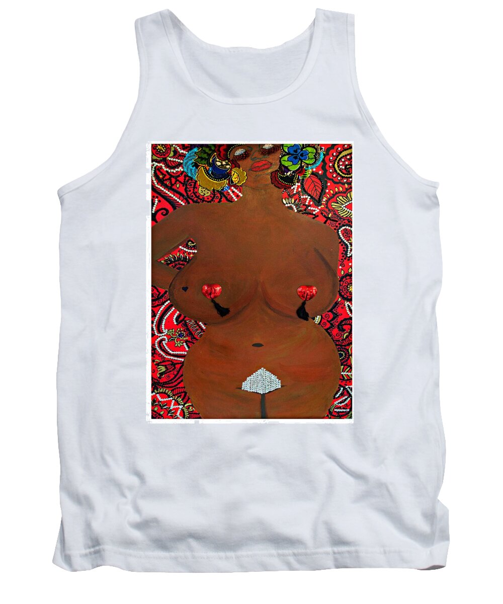 Le Grande Madame Is The Celebration Big Tank Top featuring the tapestry - textile Le Grande Madame by Apanaki Temitayo M