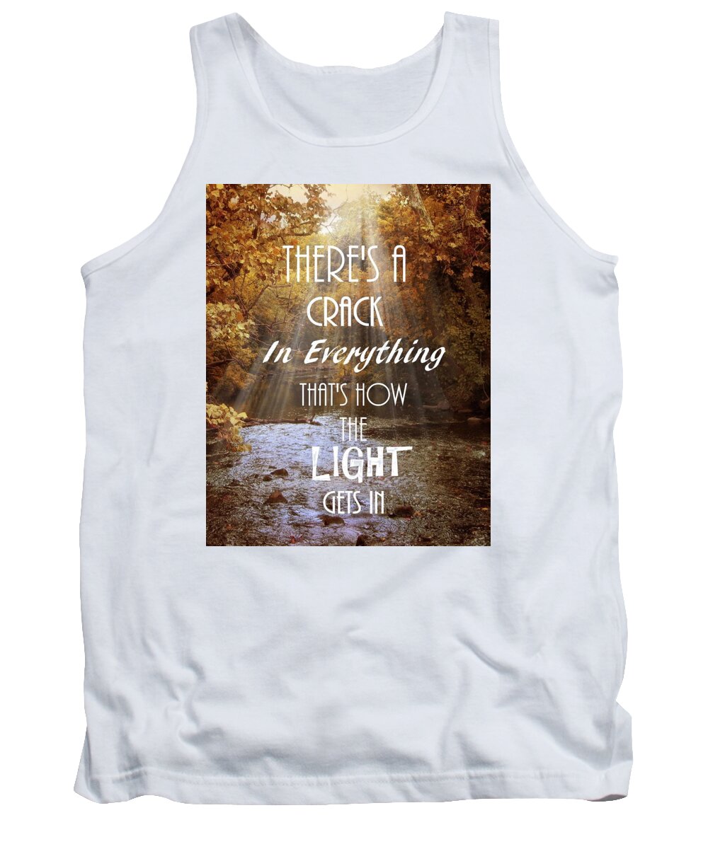Leonard Cohen Tank Top featuring the photograph Leonard Cohen Quote by Jessica Jenney
