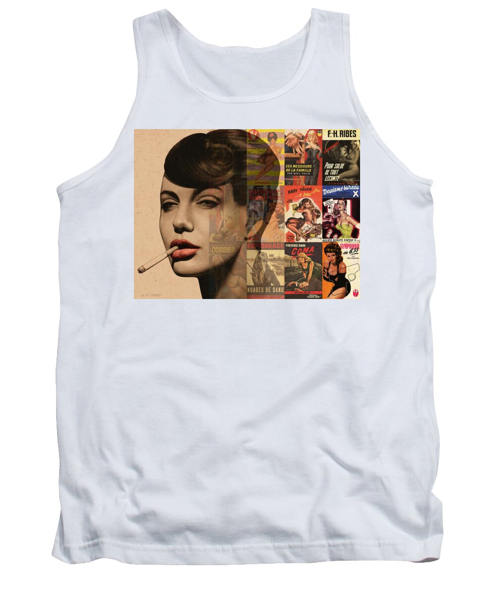 Portrait Tank Top featuring the painting Les Pulps Francaises by Udo Linke