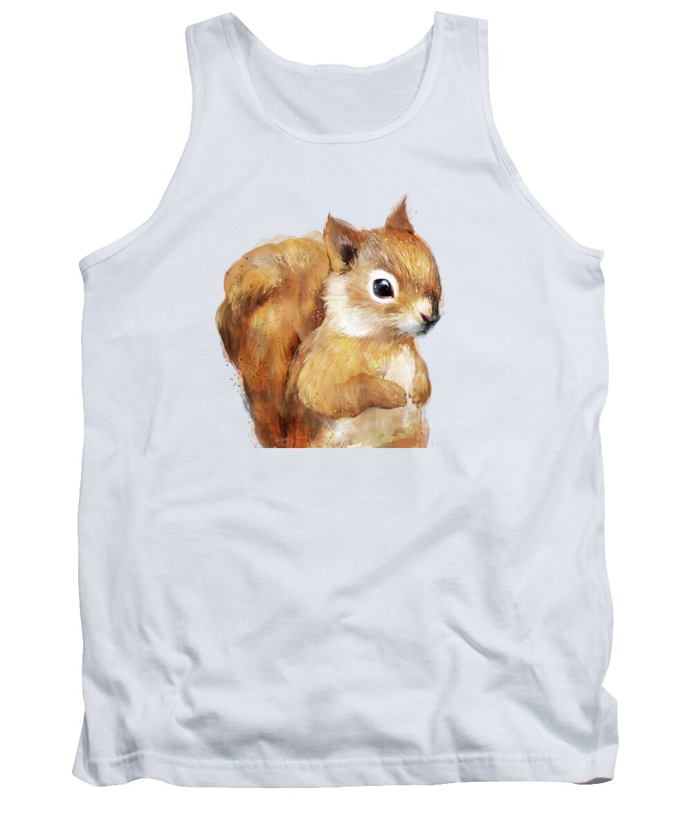 #faatoppicks Tank Top featuring the painting Little Squirrel by Amy Hamilton