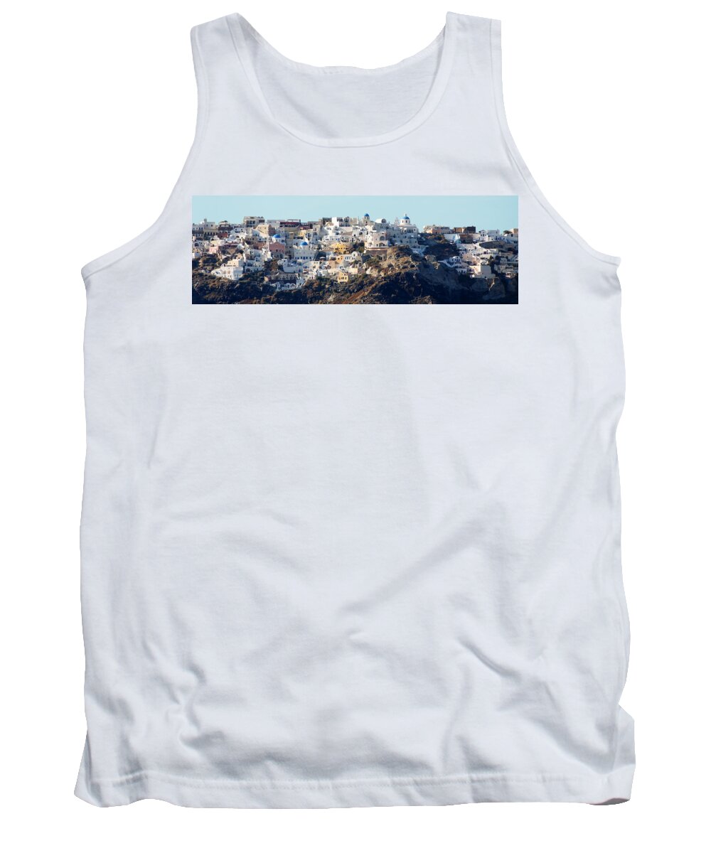 Darin Volpe Architecture Tank Top featuring the photograph Living on the Edge -- Oia, Santorini by Darin Volpe