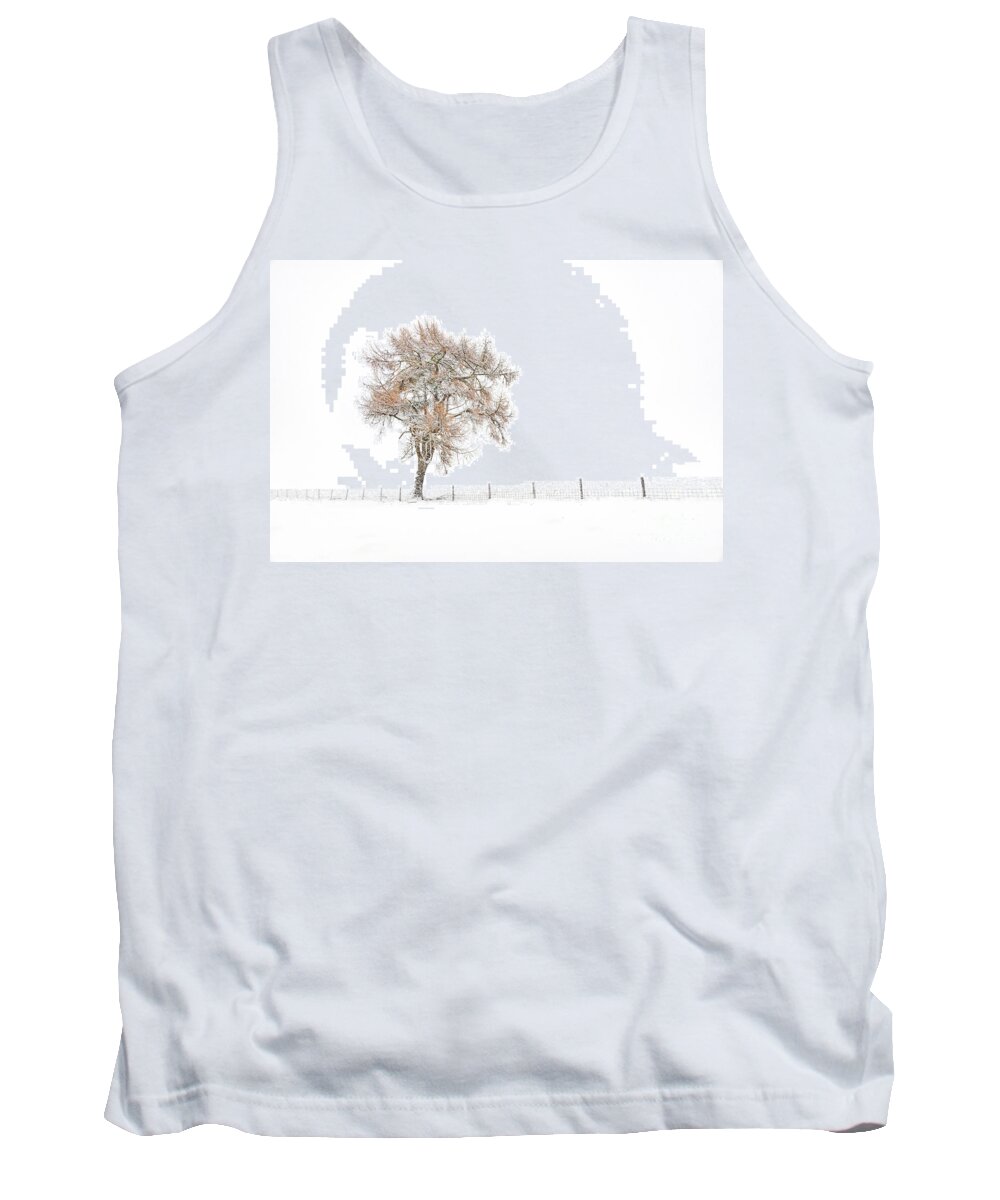 Winter Tree Tank Top featuring the photograph Lone Tree in Winter by Janet Burdon