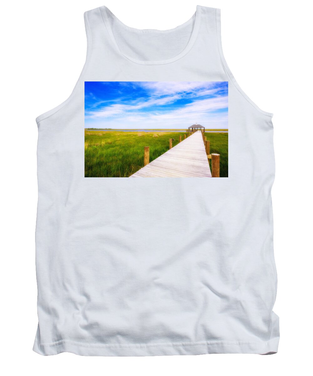 Gulf Of Mexico Tank Top featuring the photograph Lonely Pier II by Raul Rodriguez