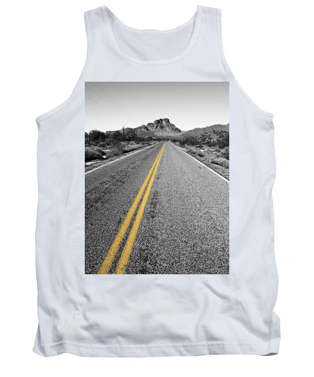 Arizona Tank Top featuring the photograph Lonely Road by Steven Myers