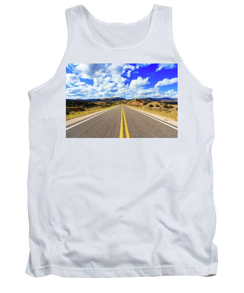Gila National Forest Tank Top featuring the photograph Lonely New Mexico Highway by Raul Rodriguez
