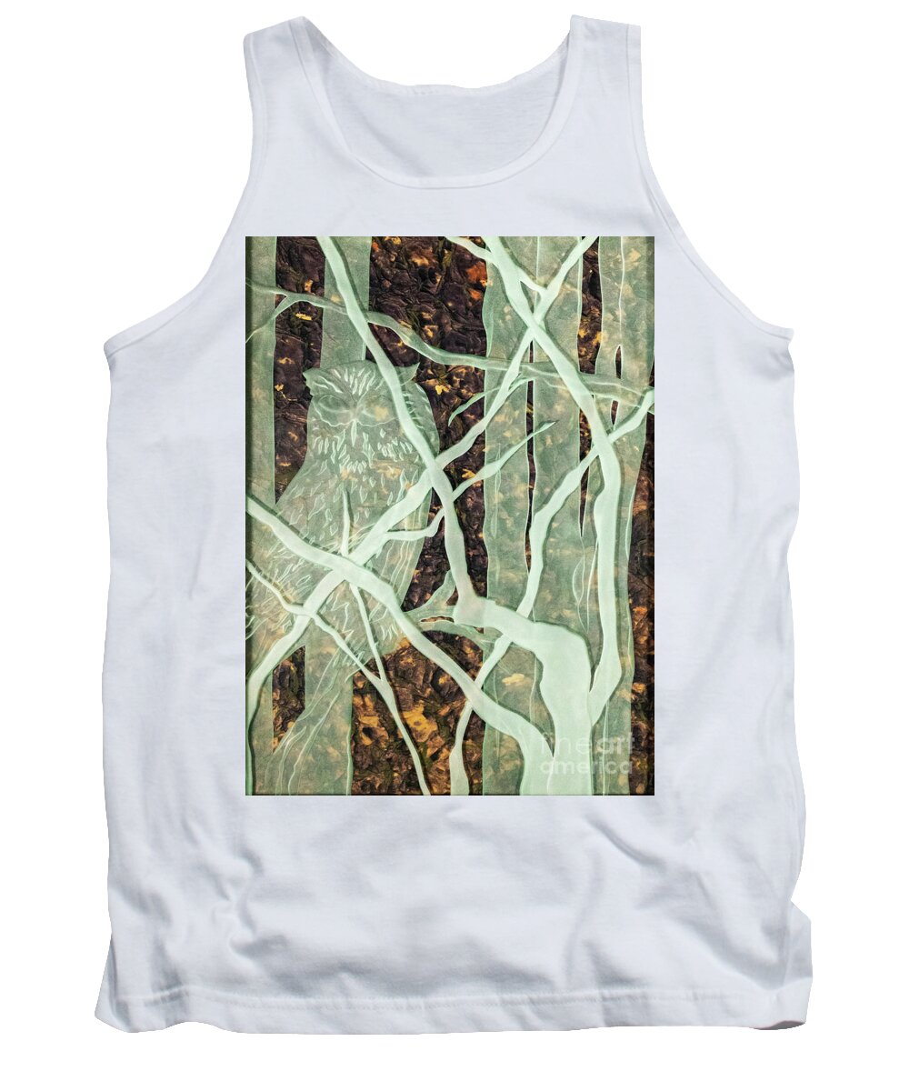 Etched Glass Tank Top featuring the glass art Looking Out by Alone Larsen