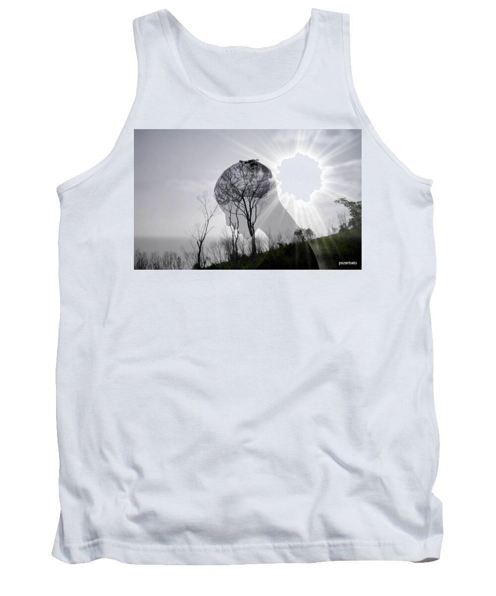 Connection Tank Top featuring the digital art Lost Connection With Nature by Paulo Zerbato