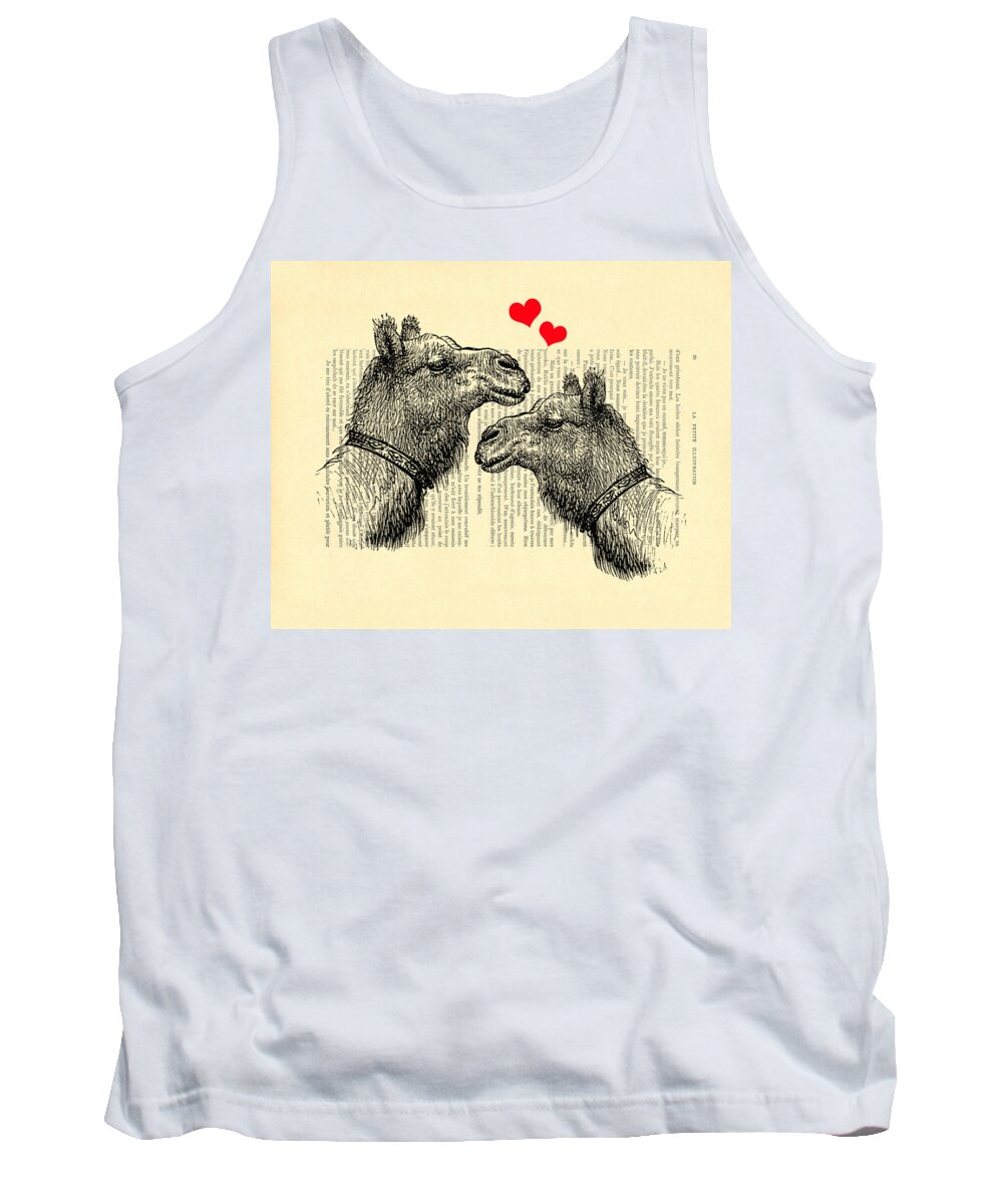Camel Tank Top featuring the digital art Love camels by Madame Memento