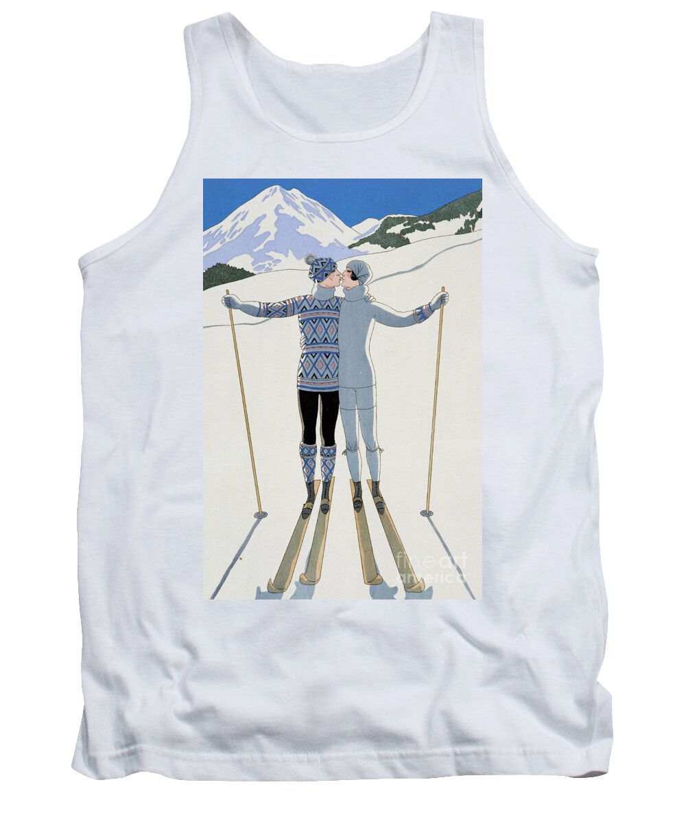 #faatoppicks Tank Top featuring the painting Lovers in the Snow by Georges Barbier
