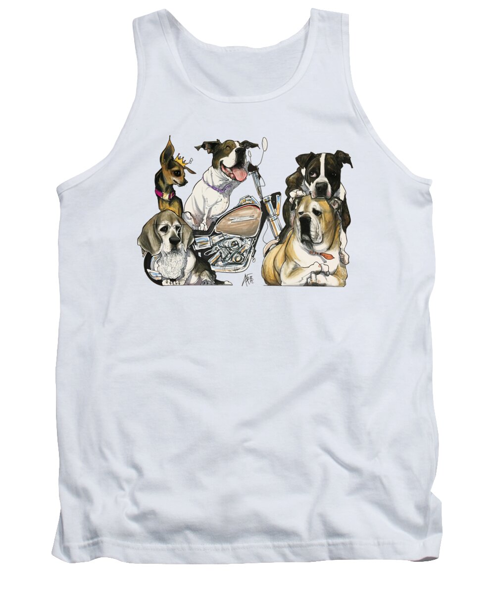 Pet Portrait Tank Top featuring the drawing Lynn 7-1469 by Canine Caricatures By John LaFree