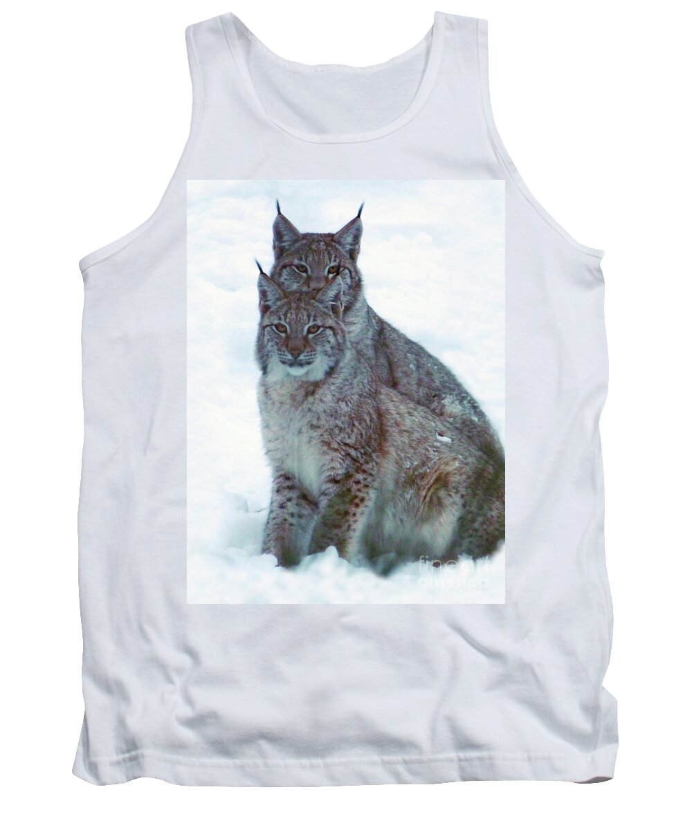 Lynx Tank Top featuring the photograph Lynx Twins by Phil Banks