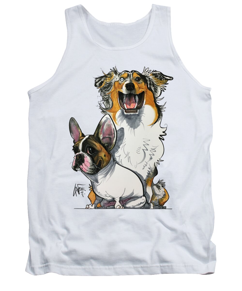 Mahoney Tank Top featuring the drawing Mahoney 3968 by Canine Caricatures By John LaFree