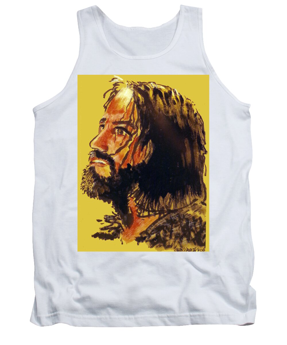 Man Of Sorrows Tank Top featuring the painting Man of Sorrows by Seth Weaver