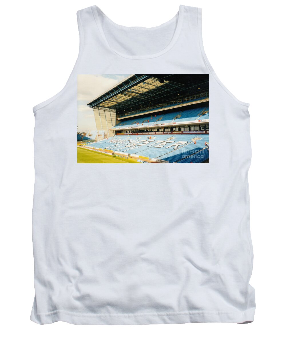 Manchester City Tank Top featuring the photograph Manchester City - Maine Road - East Stand 2 - 1999 by Legendary Football Grounds