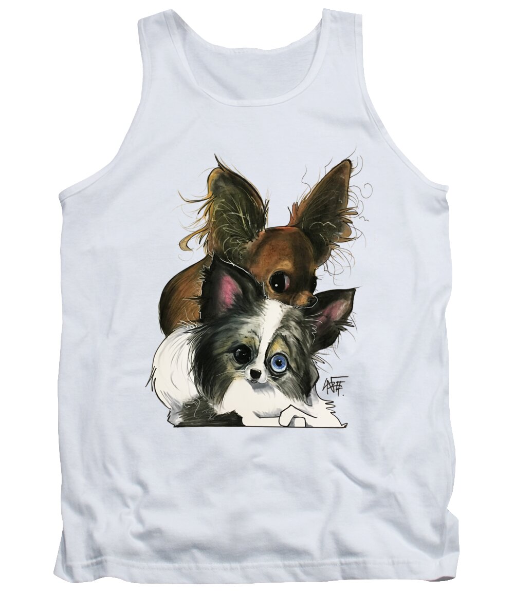 Pet Portrait Tank Top featuring the drawing Manning 3260 by John LaFree