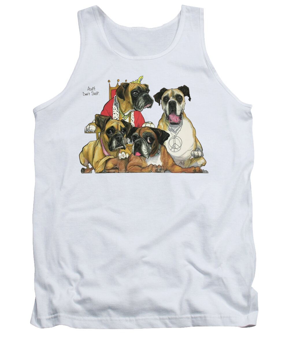 Boxer Tank Top featuring the drawing Marshelle 2742 by Canine Caricatures By John LaFree