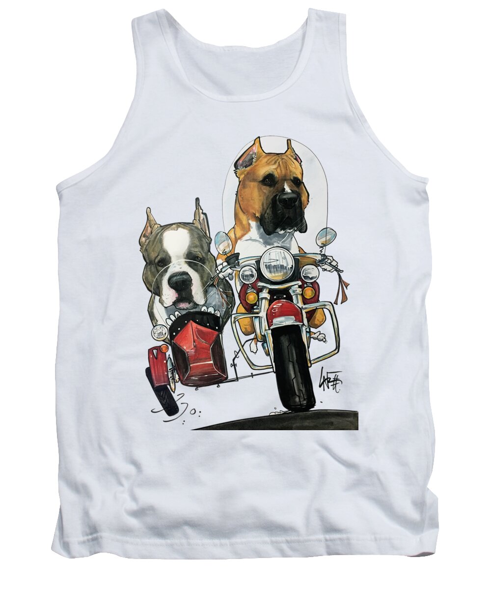 Martinez Tank Top featuring the drawing Martinez 3937 by Canine Caricatures By John LaFree