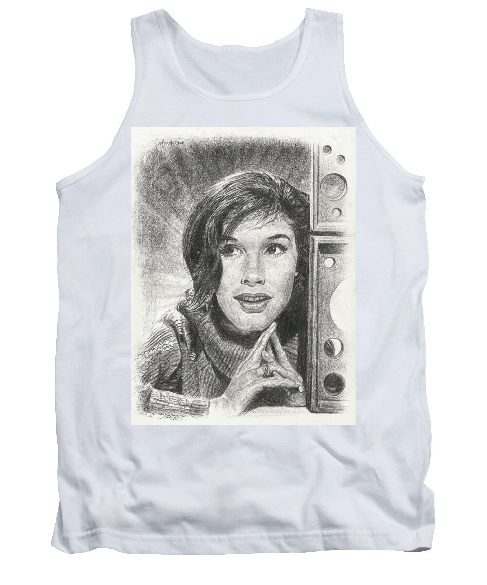 Mary Tyler Moore Tank Top featuring the drawing Mary Tyler Moore by Michael Morgan