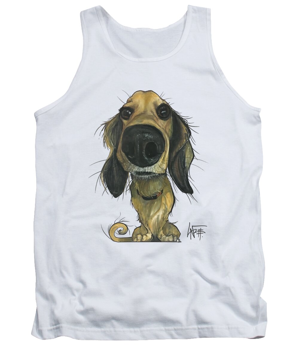 Pet Portrait Tank Top featuring the drawing Massingill 3354 by Canine Caricatures By John LaFree