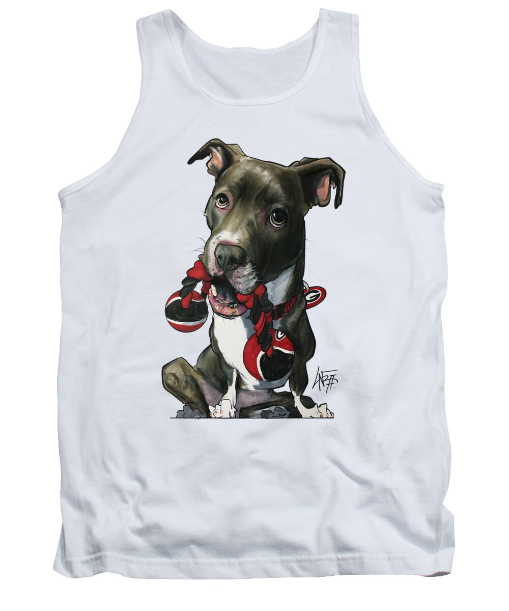 Pet Portrait Tank Top featuring the drawing Mauras 3412 by John LaFree