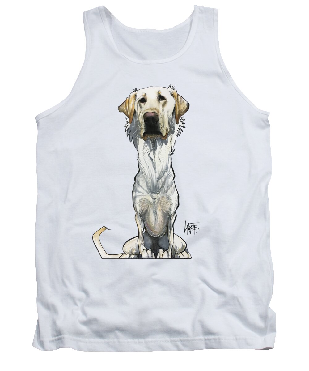 Yellow Lab Tank Top featuring the drawing McGowan 3471 by Canine Caricatures By John LaFree