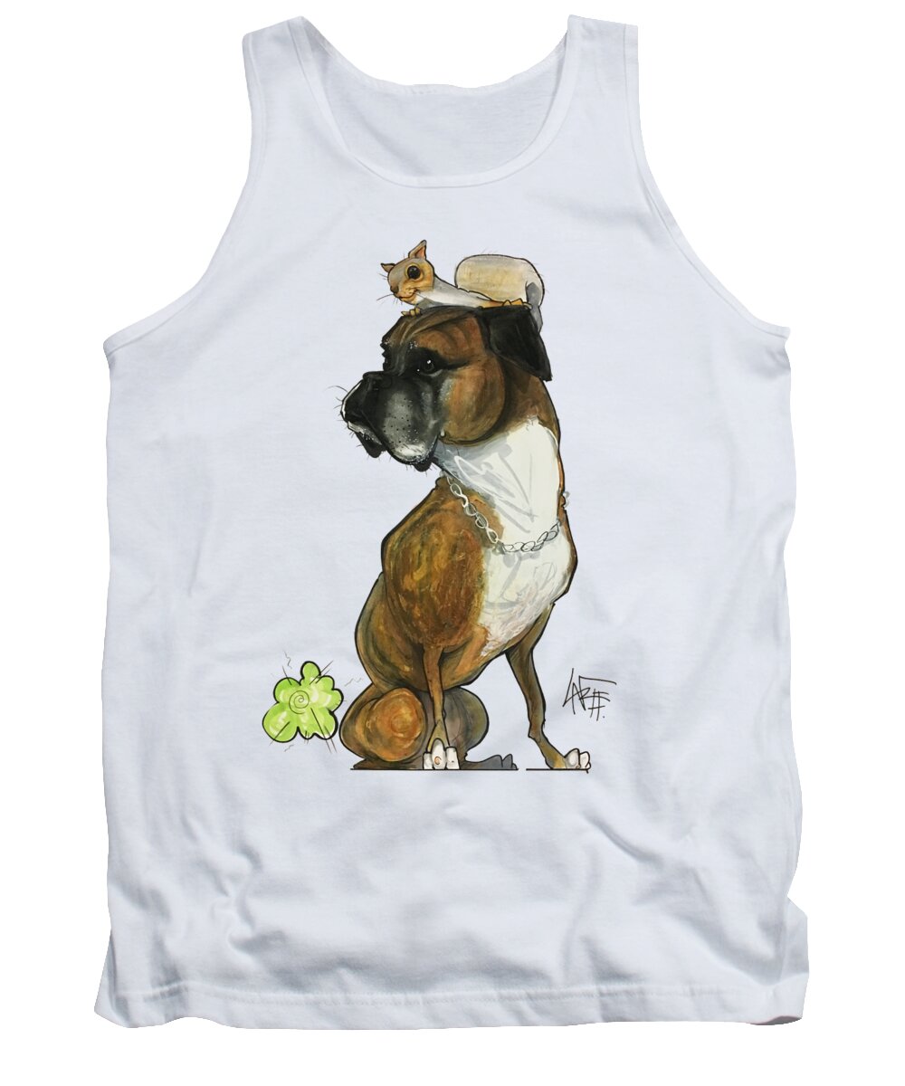 Pet Portrait Tank Top featuring the drawing Menendez 3232 by Canine Caricatures By John LaFree