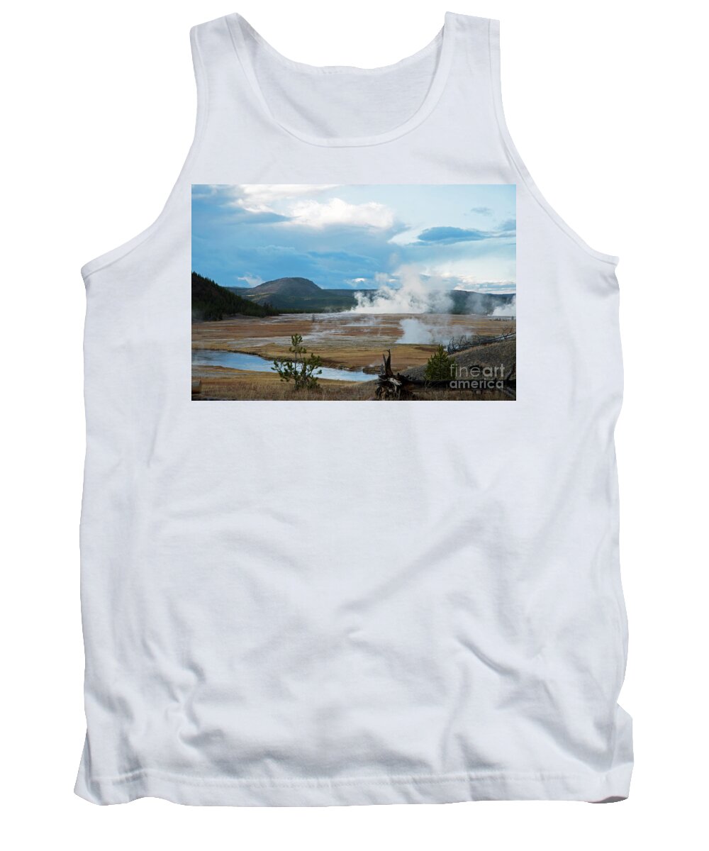 Midway Tank Top featuring the photograph Midway Geyser area by Cindy Murphy - NightVisions