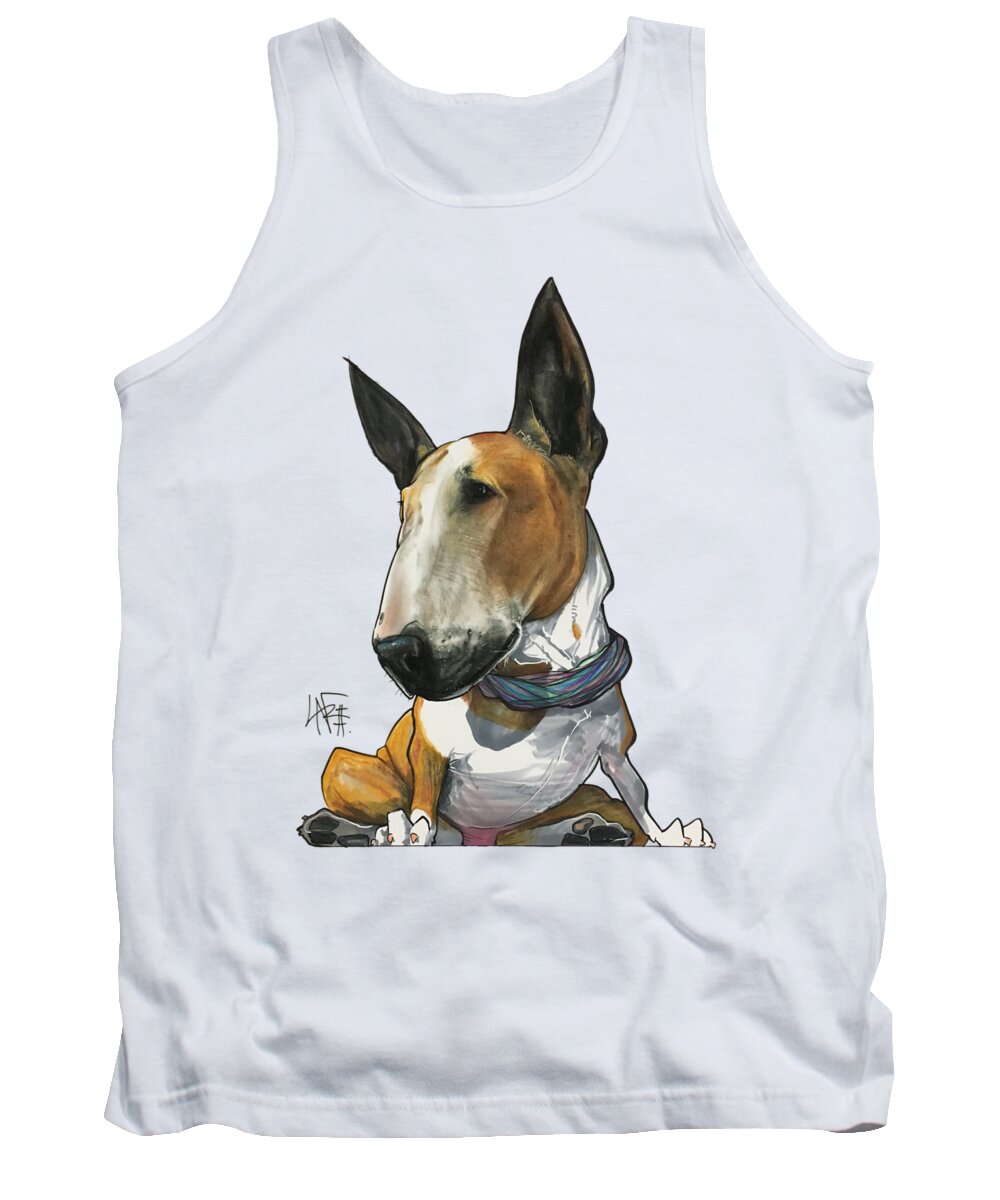 Pet Portrait Tank Top featuring the drawing Missy Minuto 3190 by Canine Caricatures By John LaFree