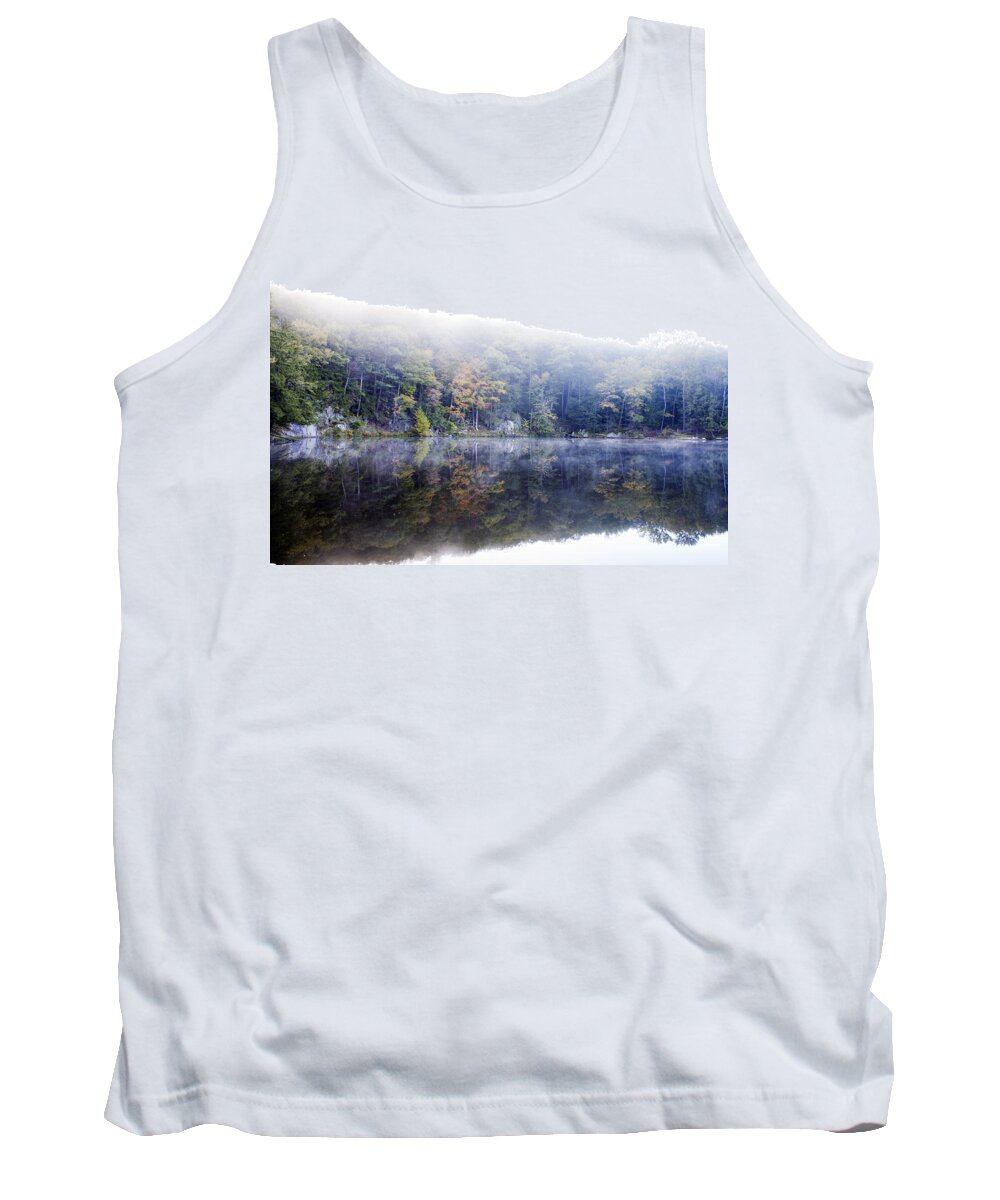 Fog Tank Top featuring the photograph Misty Morning at John Burroughs #2 by Jeff Severson