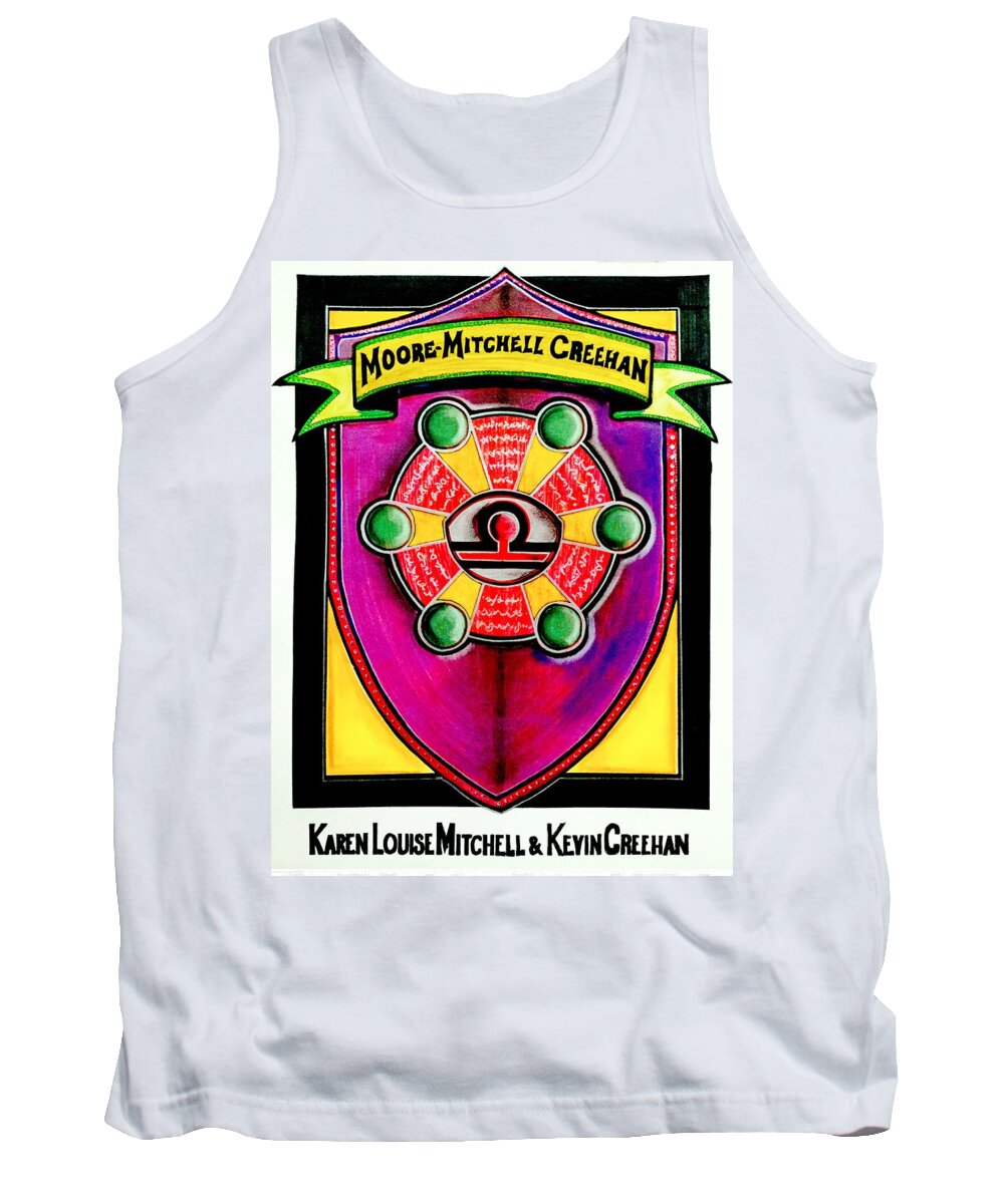 Family Crest Tank Top featuring the painting Mitchell-Creehan Ancestral Healing Family Crest by AHONU Aingeal Rose